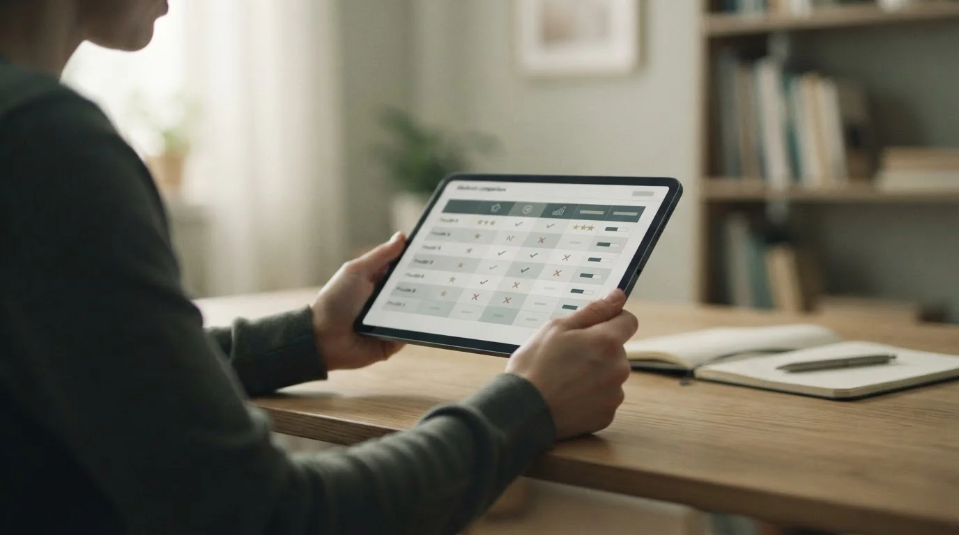 Vergleich verschiedener Sportwetten-Anbieter auf einem Tablet