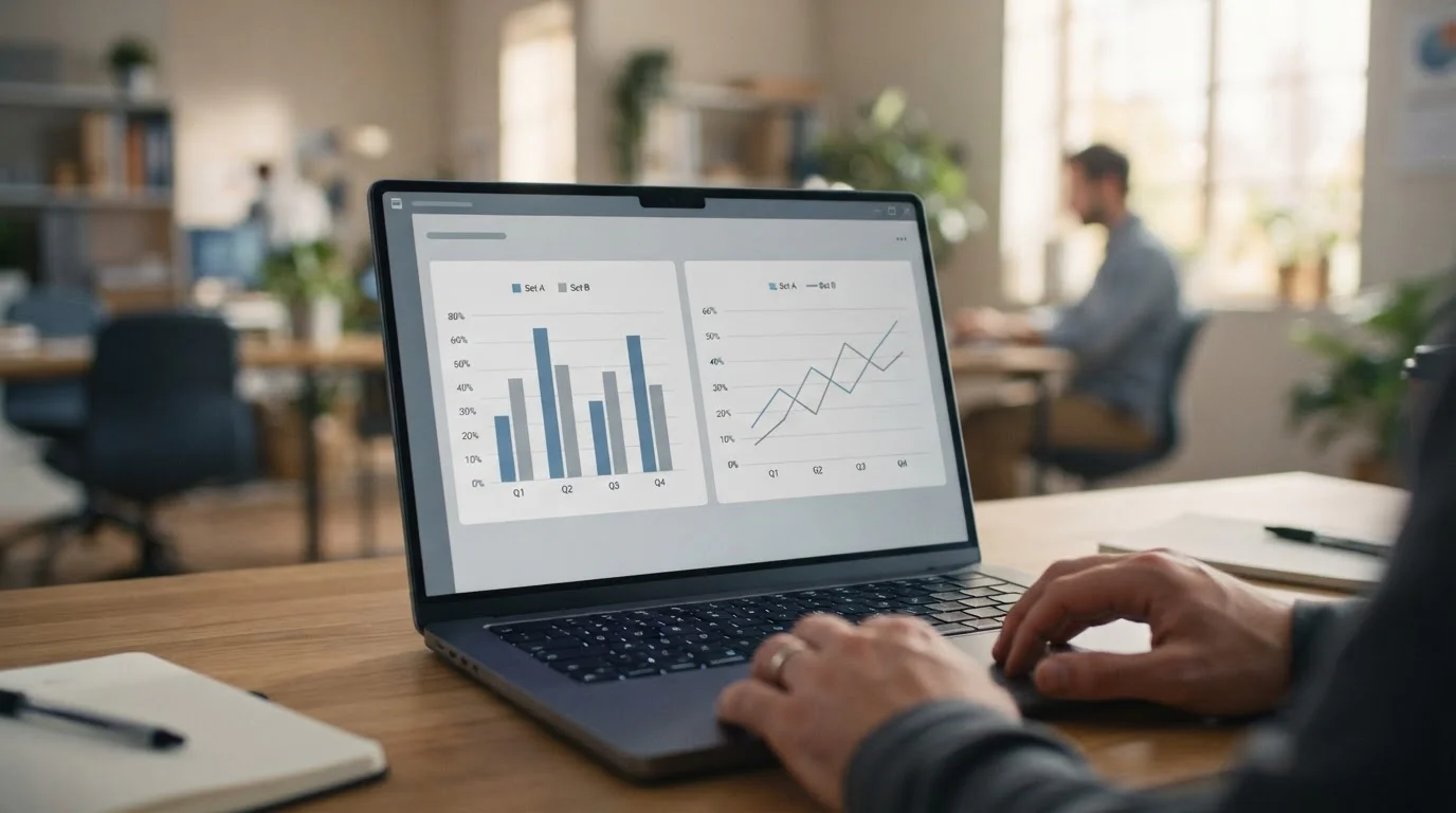 Diagramm mit realistischen Statistiken und Wahrscheinlichkeiten auf Bildschirm