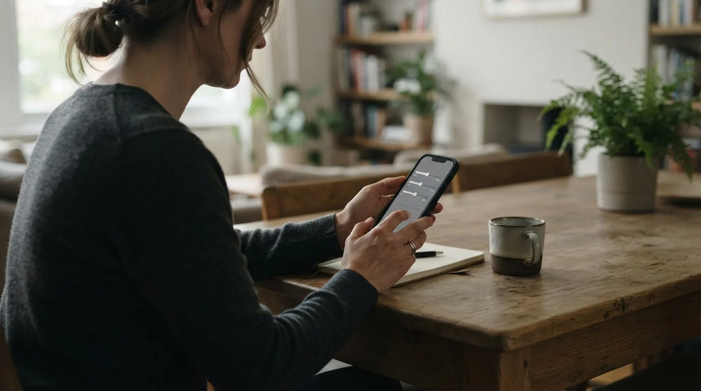 Person stellt Einzahlungslimit in Wett-App am Smartphone ein