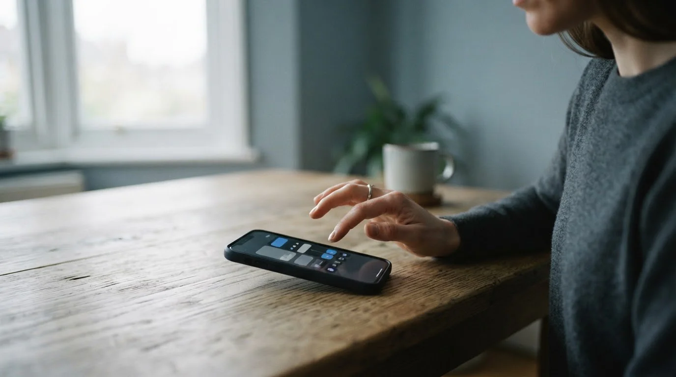 Person setzt Limits auf dem Smartphone für verantwortungsvolles Wetten