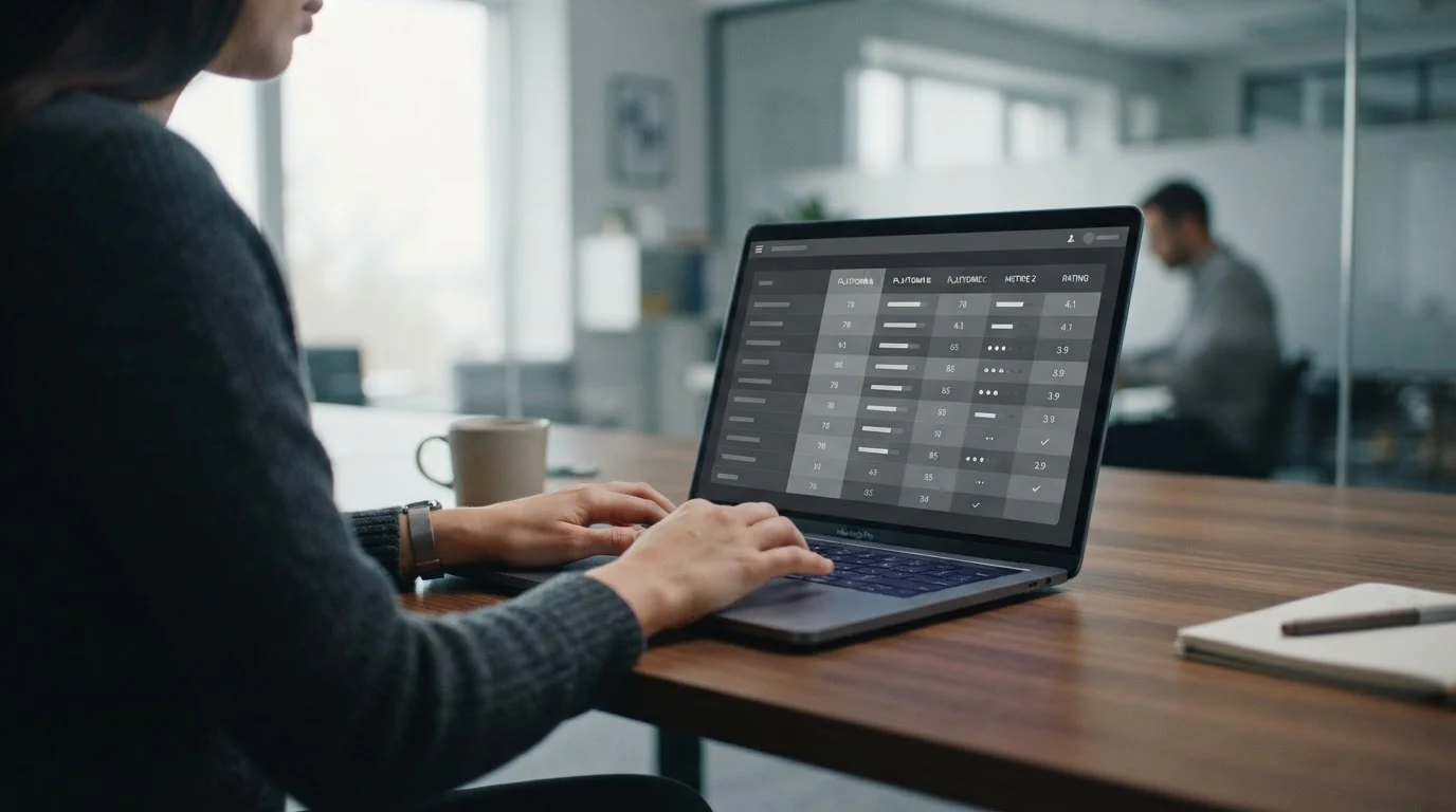 Vergleich verschiedener Sportwetten-Anbieter auf einem Laptop-Bildschirm