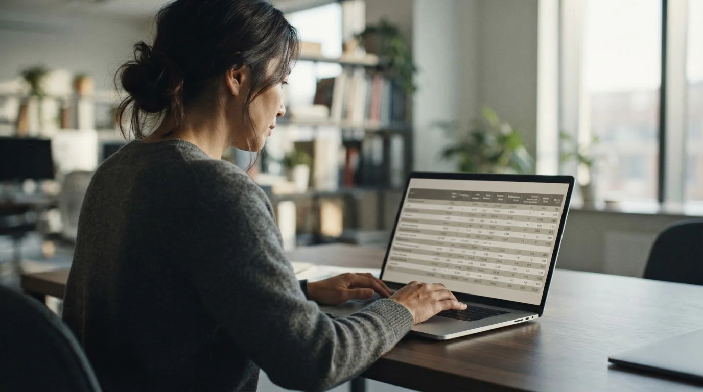Person analysiert Wettanbieter-Vergleich am Computer